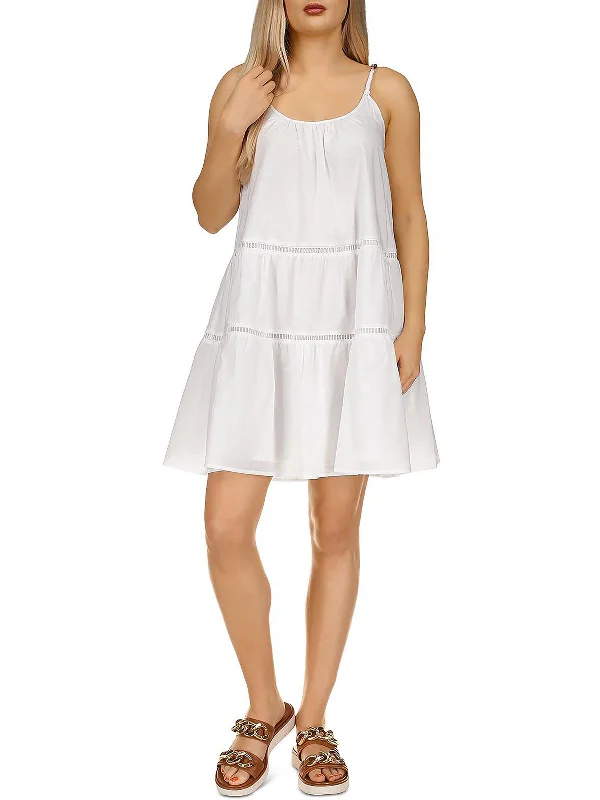 High-Fashion Women's Clothing Womens Tiered Mini Slip Dress