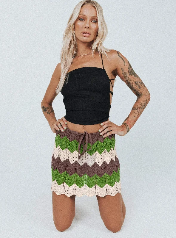 Women's Fashionable Attire For Work Soft Textures Pahoma Crochet Mini Skirt Multi