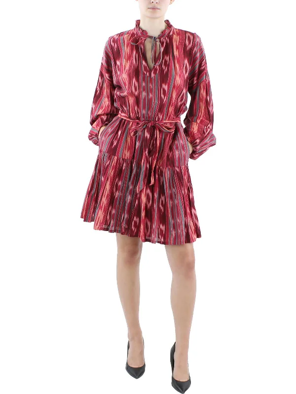 Women's Clothing For Special Occasions Womens Mini Tie Neck Fit & Flare Dress