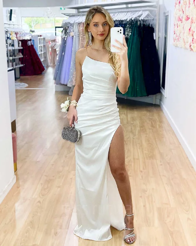 New Season Fashion Preview Sale Tayla Satin Gown - White [SAMPLE] Classic Appeal