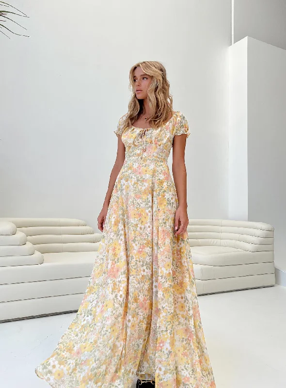 Casual Chic for Women Masuda Maxi Dress Yellow Floral