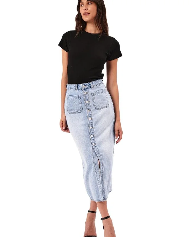 Women's Clothes And Garments Classic Charm Sailor Skirt Lyocell Blue - Light Vintage Blue