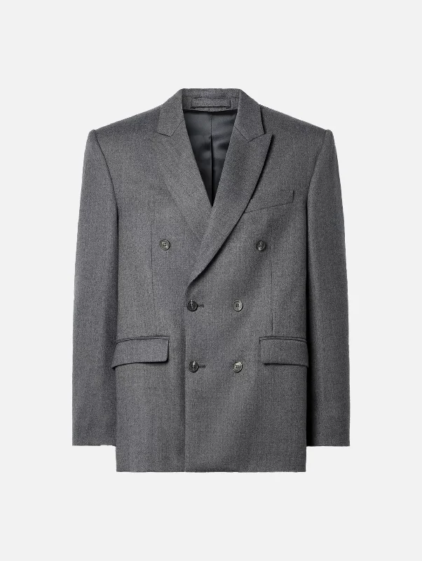 Women's Activewear Apparel Final Clearance Double Breasted Blazer in Charcoal