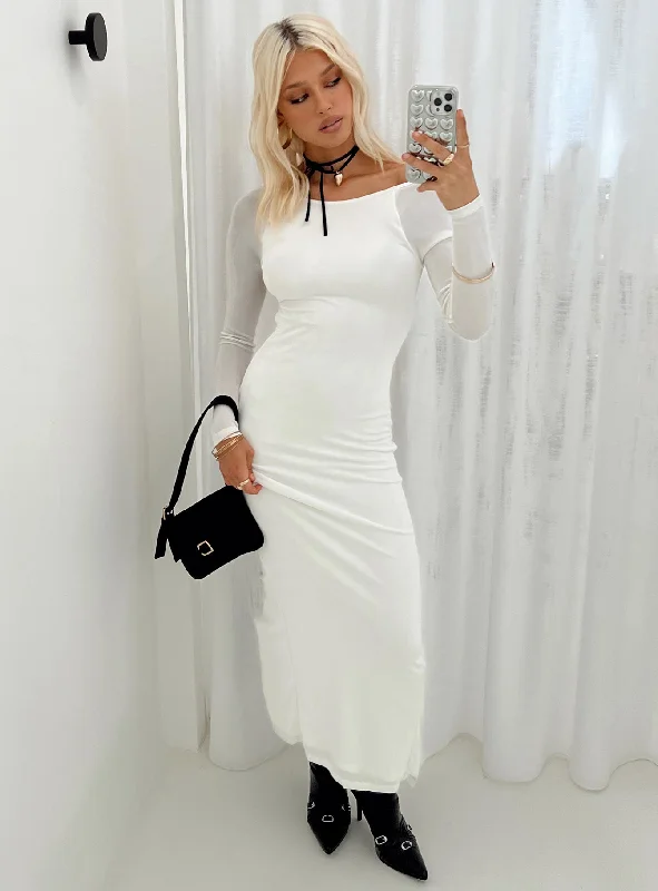 Women's Clothing Online Sale Mariani Backless Maxi Dress White