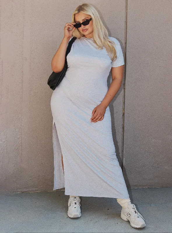 Casual Chic Lex Maxi Dress Grey Curve