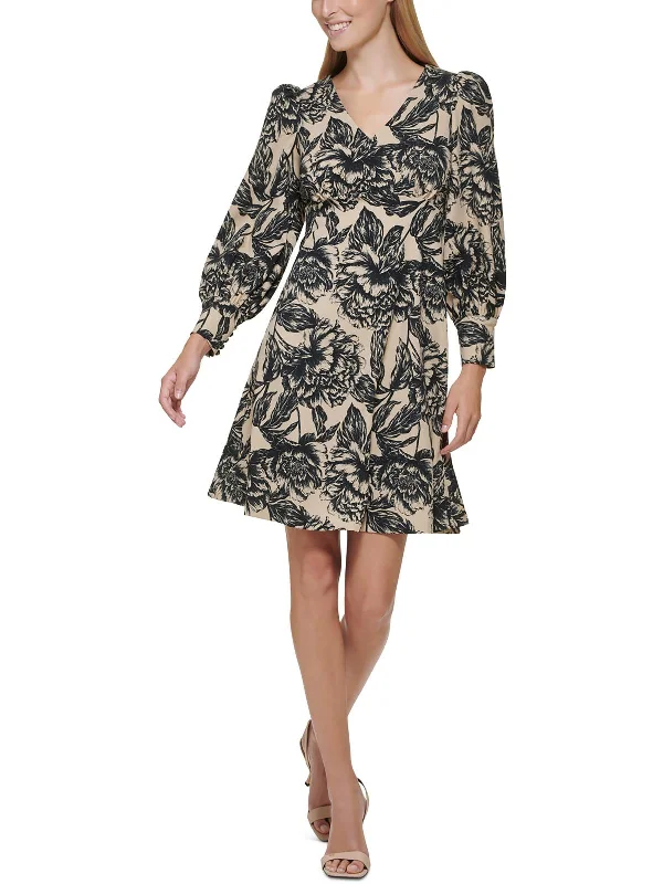 Comfortable Women's Clothes Womens Printed Polyester Fit & Flare Dress
