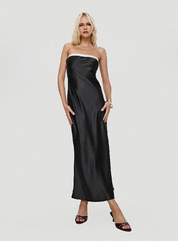 Urban Femme Streetwear Phillipa Strapless Maxi Dress Black