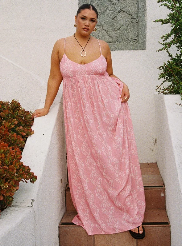 Clothing Sale Seabreeze Maxi Dress Pink Curve