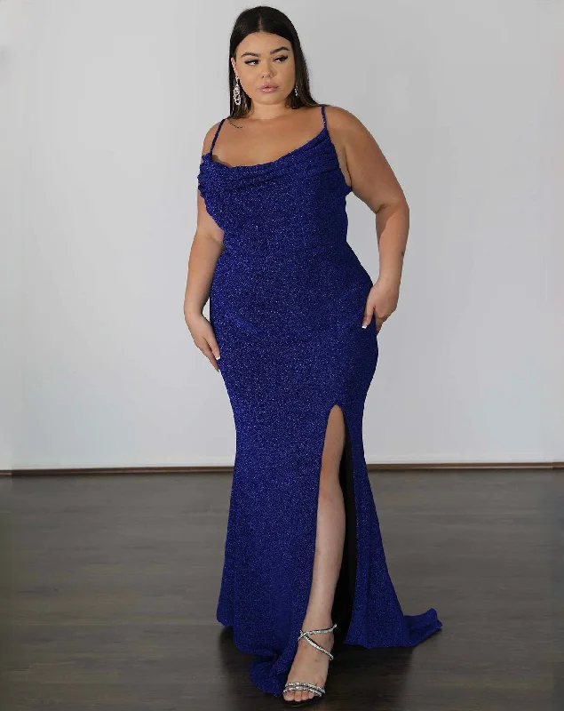Special Offer Issy Metallic Jersey Gown - Sapphire Fashion-Forward Style