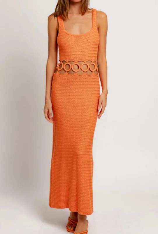 Everyday Wear Crochet Dress In Orange