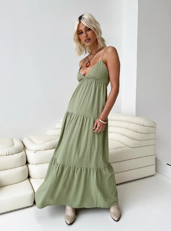 Casual Garments For Women Chelsea Maxi Dress Sage Green
