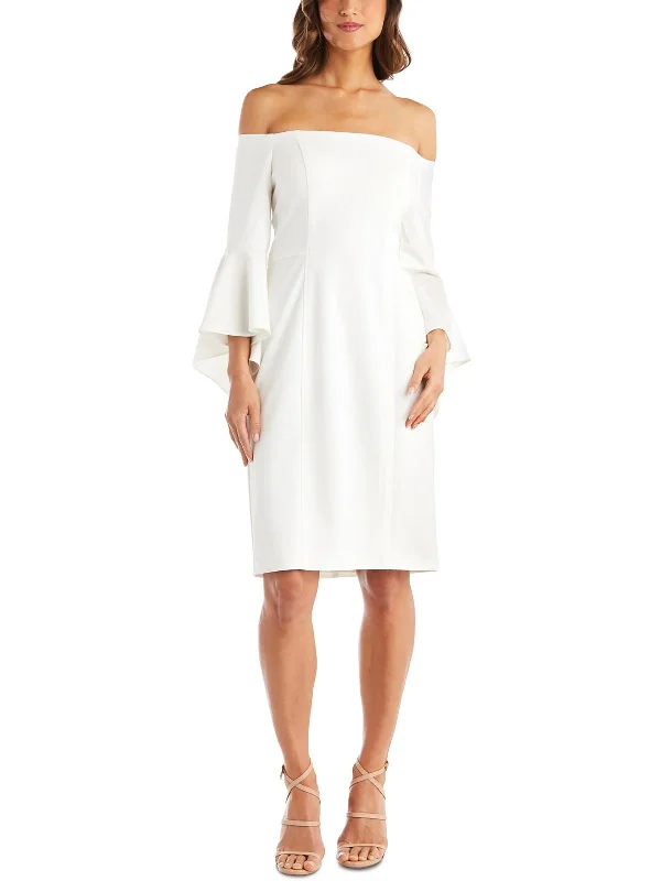 Stylish Women's Garments For Holidays Womens Adjustable Straps Bell Sleeves Sheath Dress
